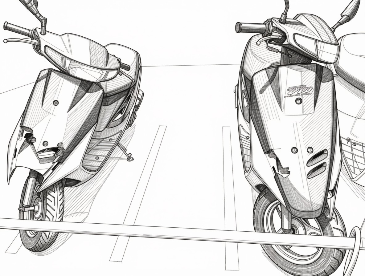 外装が傷んだスーパーディオAF27の車体