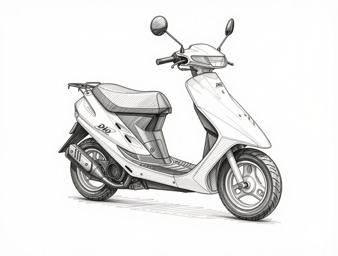 ホンダ スーパーディオAF27の車体イラスト
