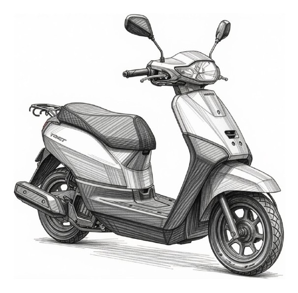 ホンダ 4ストローク50cc タクトの車体全体