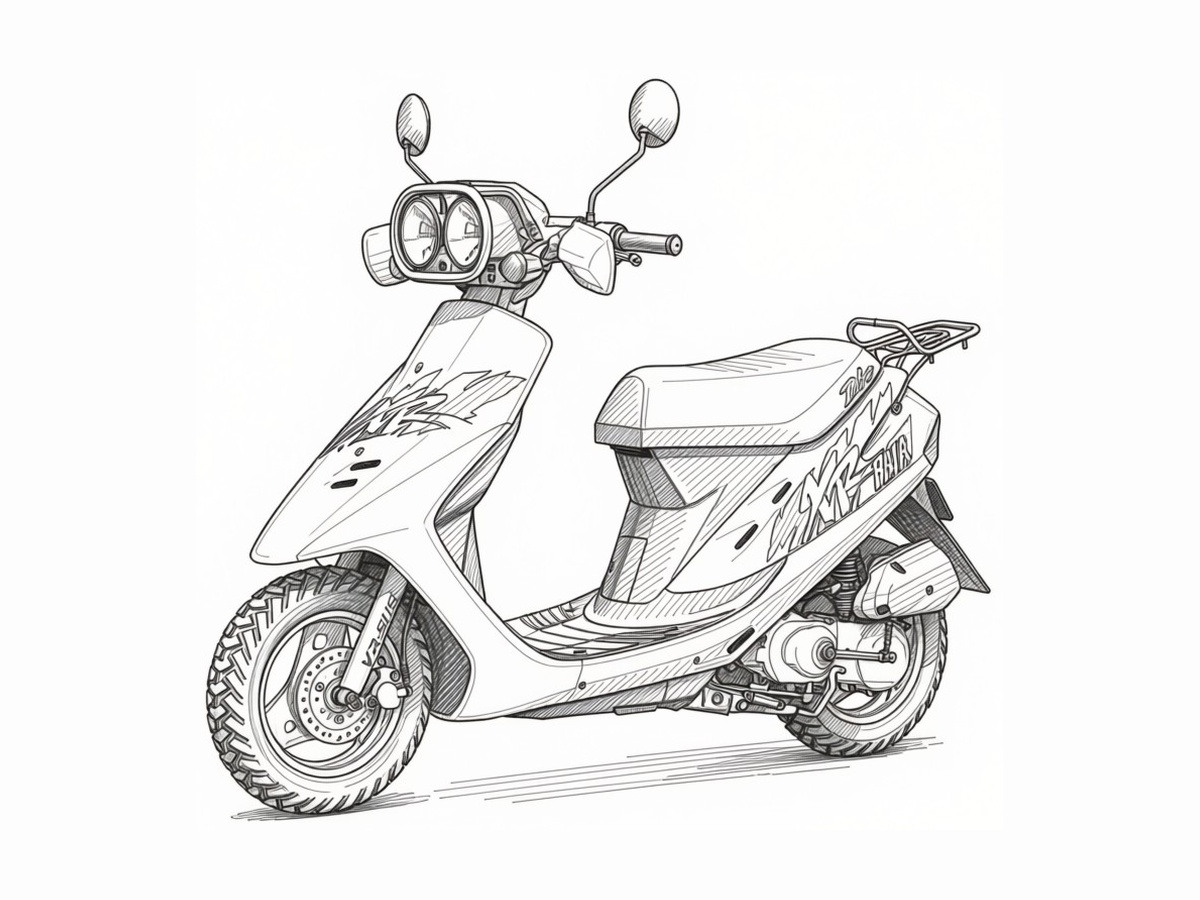 ディオ XR BAJA AF28の鉛筆画
