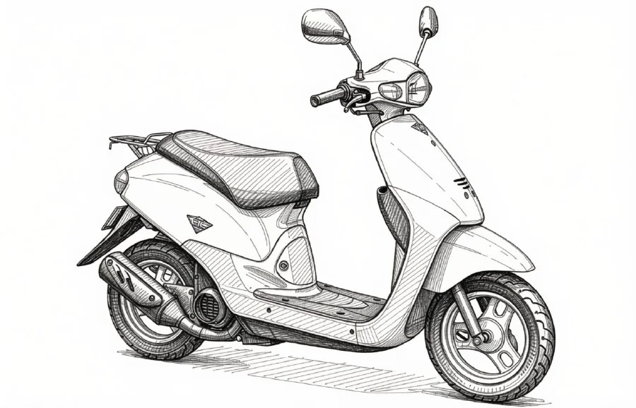 赤いHonda Dio Fitの実車写真